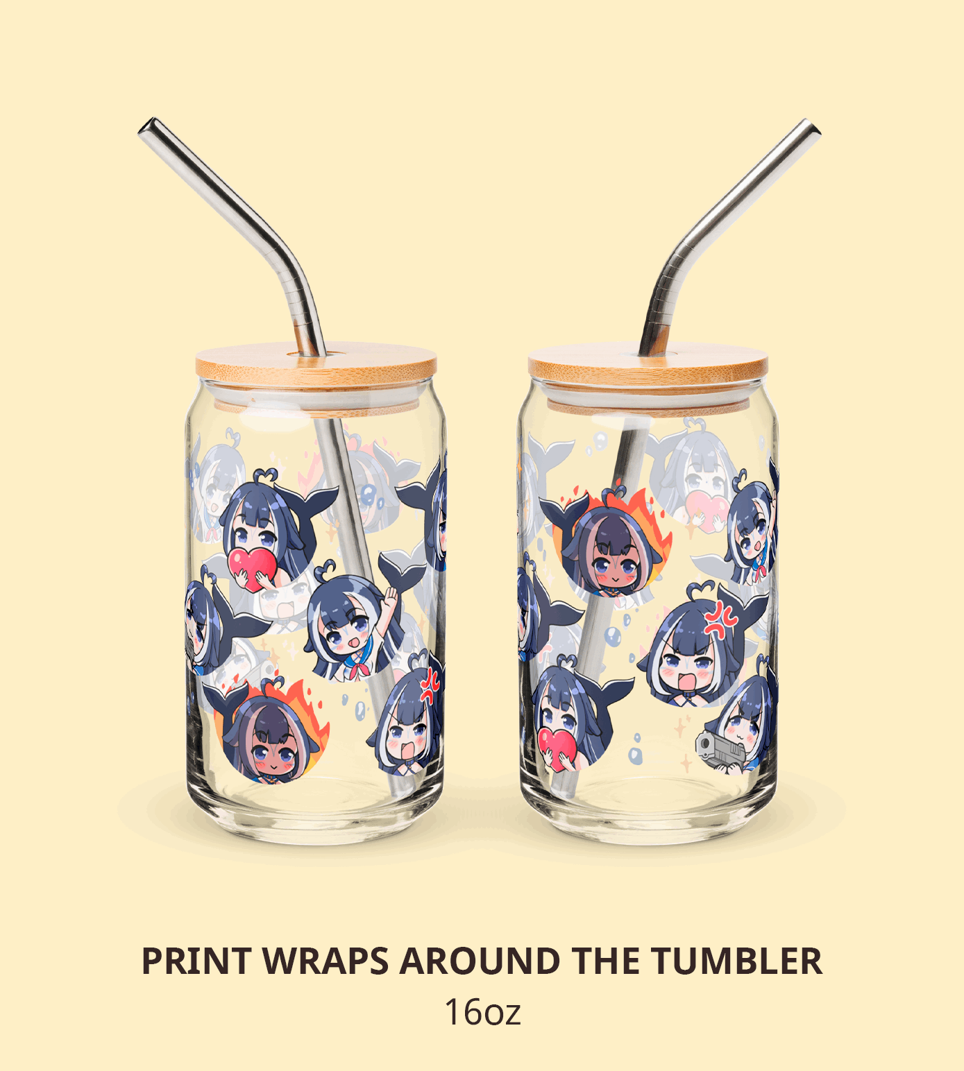 Shylily Glass Tumbler With Straw And Lid Vtuber Waifu Cup Beer Can Iced Coffee Glass Shylily Cup Shylily Glass Waifu Cup