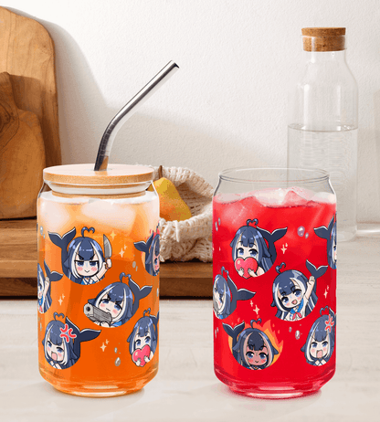 Shylily Glass Tumbler With Straw And Lid Vtuber Waifu Cup Beer Can Iced Coffee Glass Shylily Cup Shylily Glass Waifu Cup