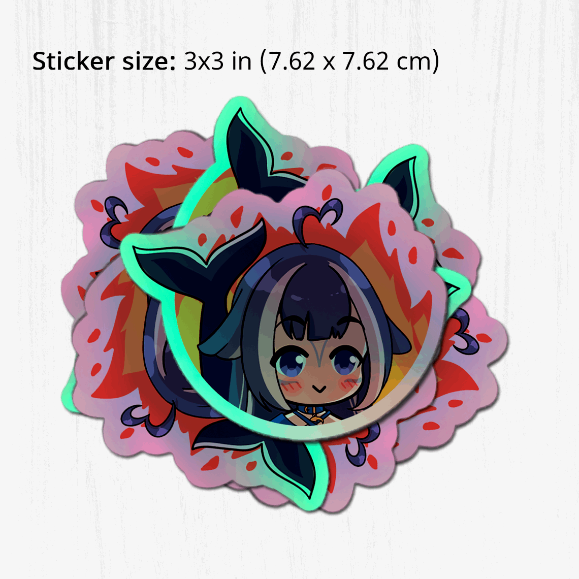 Shylily Holographic stickers - Vtuber Stickers, Kiss Cut Stickers 3"x3", Shylily Stickers, Stationery Stickers, Shylily Merch, Vtuber merch