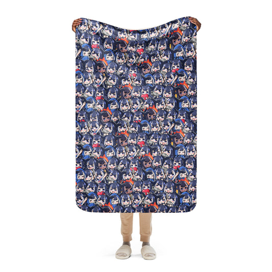 Shylily Sherpa fleece blanket – soft cozy anime blanket for VTuber fans, Shylily merch, warm throw blanket for gaming, streaming, bedroom, or couch, perfect gift for anime lovers and gamers, VTuber blanket for Hololive fans, anime bedroom decor, kawaii gamer gift, streamer room aesthetic